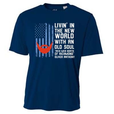 Blue Collar Oliver Anthony Rich Men North Of Richmond Flag Cooling Performance Crew T-Shirt