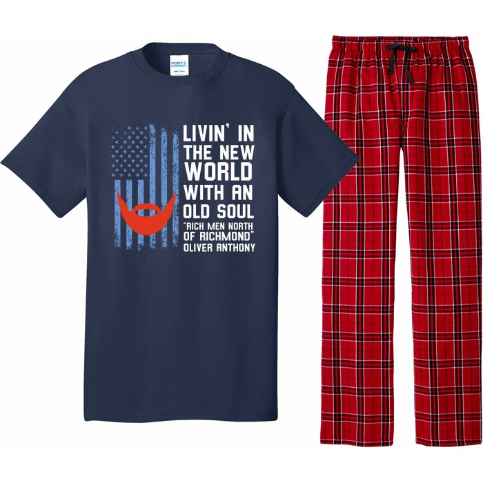 Blue Collar Oliver Anthony Rich Men North Of Richmond Flag Pajama Set