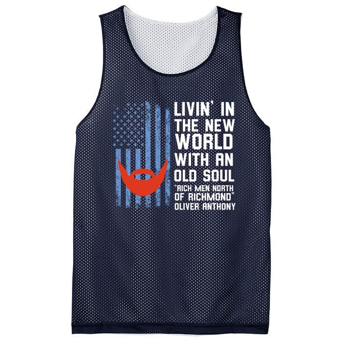 Blue Collar Oliver Anthony Rich Men North Of Richmond Flag Mesh Reversible Basketball Jersey Tank