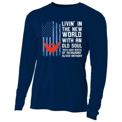 Blue Collar Oliver Anthony Rich Men North Of Richmond Flag Cooling Performance Long Sleeve Crew