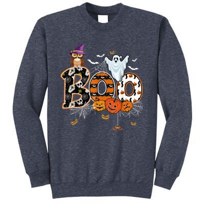 Boo Creepy Owl Pumpkin Ghost Funny Halloween Costume Sweatshirt