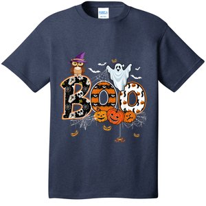 Boo Creepy Owl Pumpkin Ghost Funny Halloween Costume T-Shirt