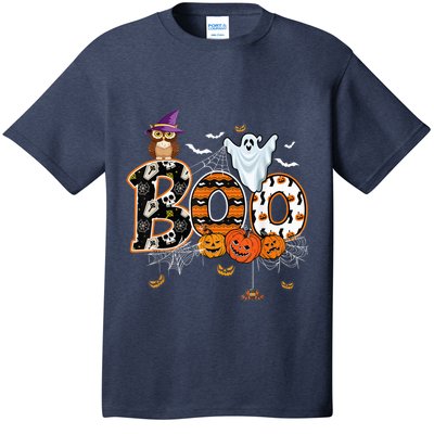 Boo Creepy Owl Pumpkin Ghost Funny Halloween Costume T-Shirt