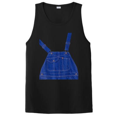 Blue Color Overall Printed On A Yellow Color PosiCharge Competitor Tank