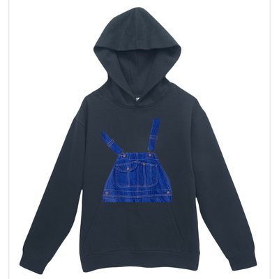 Blue Color Overall Printed On A Yellow Color Urban Pullover Hoodie