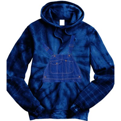 Blue Color Overall Printed On A Yellow Color Tie Dye Hoodie