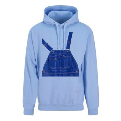 Blue Color Overall Printed On A Yellow Color Unisex Surf Hoodie