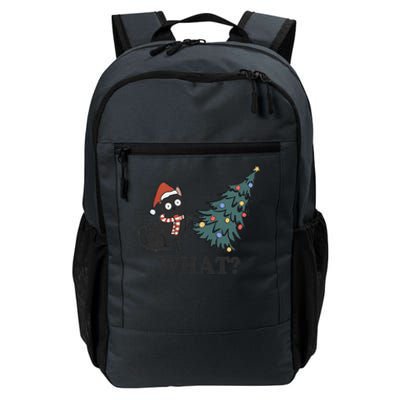 Black Cat Pushing Christmas Tree Over Cat What Christmas Daily Commute Backpack