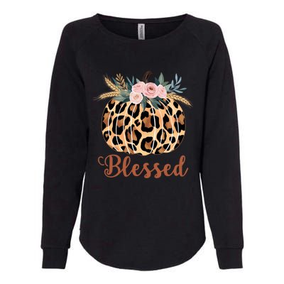 Blessed Cheetah Pumpkin October Fall Womens California Wash Sweatshirt