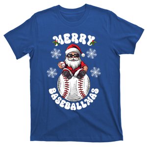 Baseball Christmas Pitcher Catcher Xmas Holiday Santa Claus Gift T-Shirt