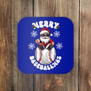 Baseball Christmas Pitcher Catcher Xmas Holiday Santa Claus Gift Coaster