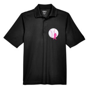 Breast Cancer Pink Ribbon Baseball Awareness Costume Men's Origin Performance Pique Polo