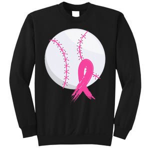 Breast Cancer Pink Ribbon Baseball Awareness Costume Sweatshirt