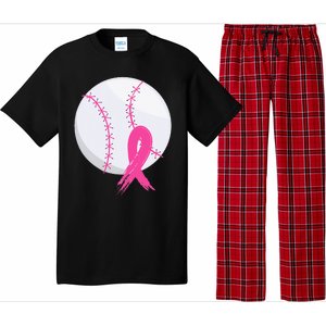 Breast Cancer Pink Ribbon Baseball Awareness Costume Pajama Set