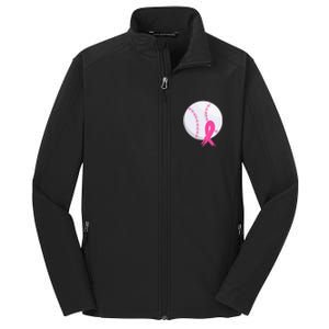 Breast Cancer Pink Ribbon Baseball Awareness Costume Core Soft Shell Jacket