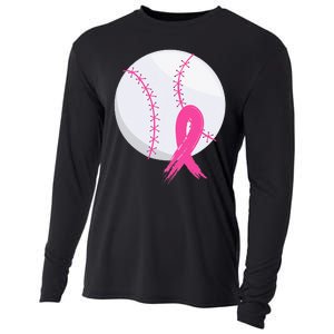 Breast Cancer Pink Ribbon Baseball Awareness Costume Cooling Performance Long Sleeve Crew