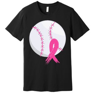 Breast Cancer Pink Ribbon Baseball Awareness Costume Premium T-Shirt