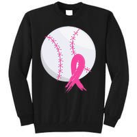 Breast Cancer Pink Ribbon Baseball Awareness Costume Tall Sweatshirt