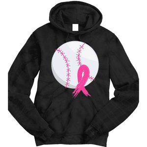 Breast Cancer Pink Ribbon Baseball Awareness Costume Tie Dye Hoodie