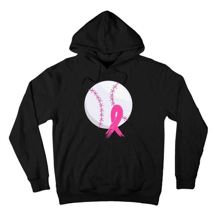 Breast Cancer Pink Ribbon Baseball Awareness Costume Tall Hoodie