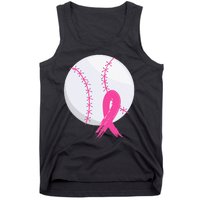 Breast Cancer Pink Ribbon Baseball Awareness Costume Tank Top