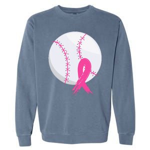 Breast Cancer Pink Ribbon Baseball Awareness Costume Garment-Dyed Sweatshirt