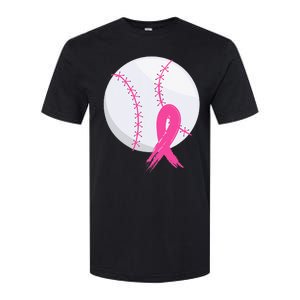 Breast Cancer Pink Ribbon Baseball Awareness Costume Softstyle CVC T-Shirt