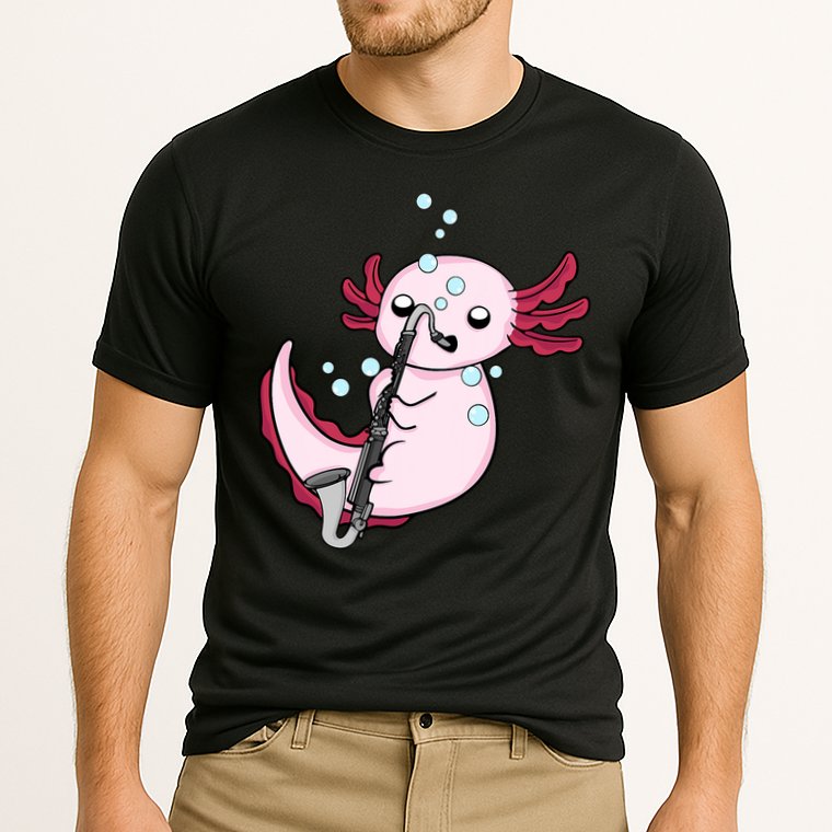 Bass Clarinet Player  Axolotl Music Lover Bass Clarinet Performance Shirt