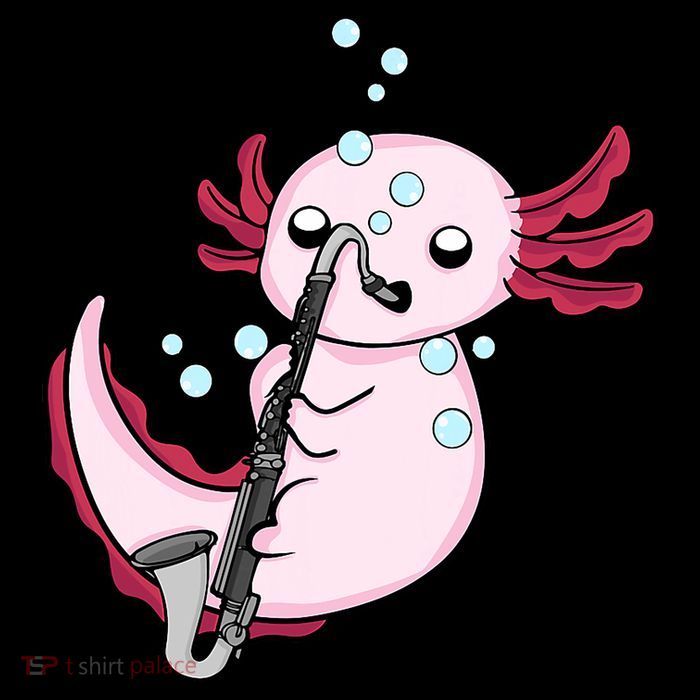 Bass Clarinet Player  Axolotl Music Lover Bass Clarinet T-Shirt