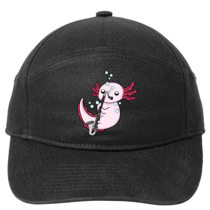 Bass Clarinet Player  Axolotl Music Lover Bass Clarinet 7-Panel Snapback Hat