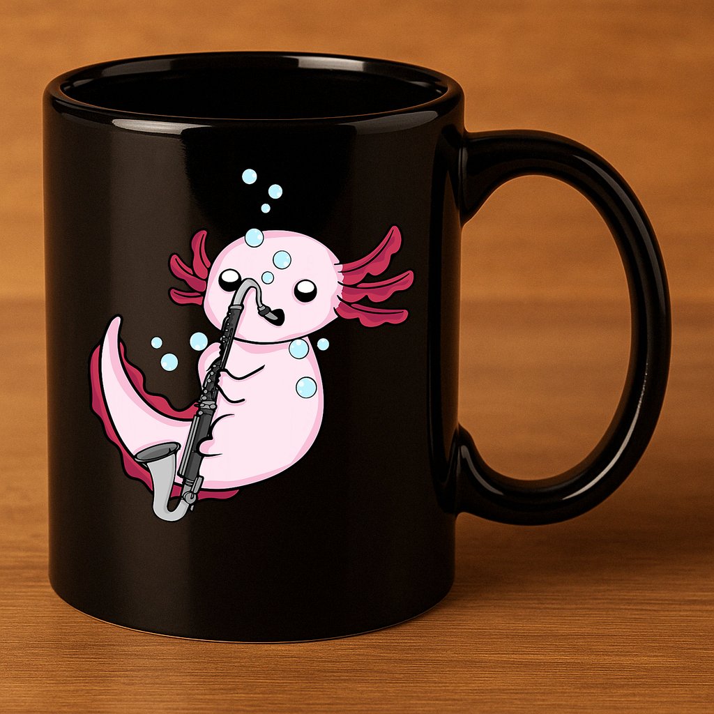 Bass Clarinet Player  Axolotl Music Lover Bass Clarinet 11oz C Handle Ceramic Mug