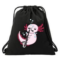 Bass Clarinet Player  Axolotl Music Lover Bass Clarinet Drawstring Bag
