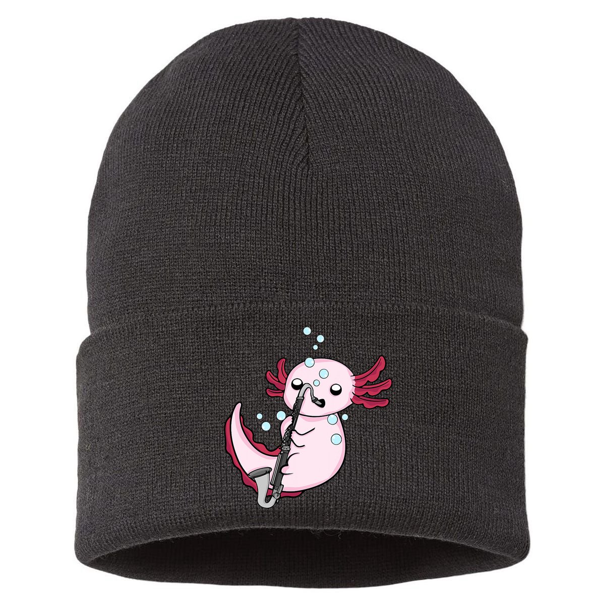 Bass Clarinet Player  Axolotl Music Lover Bass Clarinet Sustainable Knit Beanie