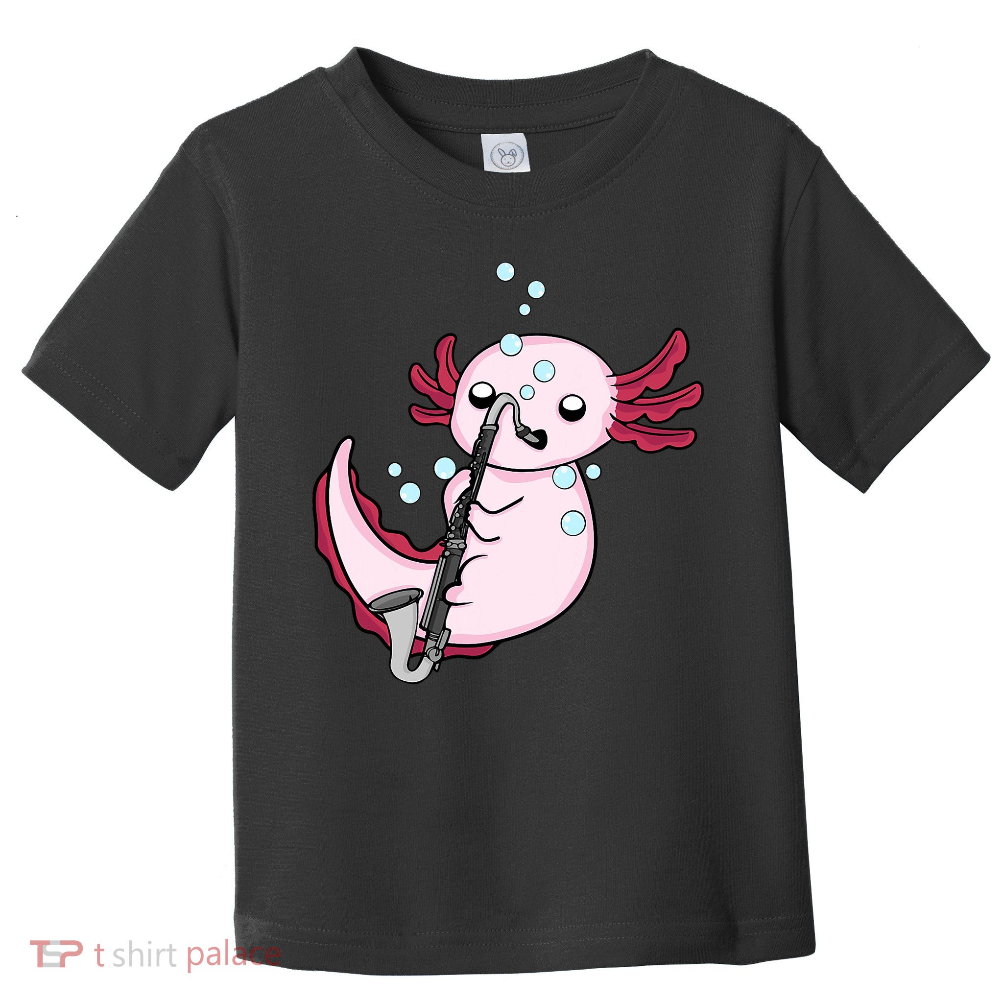 Bass Clarinet Player  Axolotl Music Lover Bass Clarinet Toddler T-Shirt