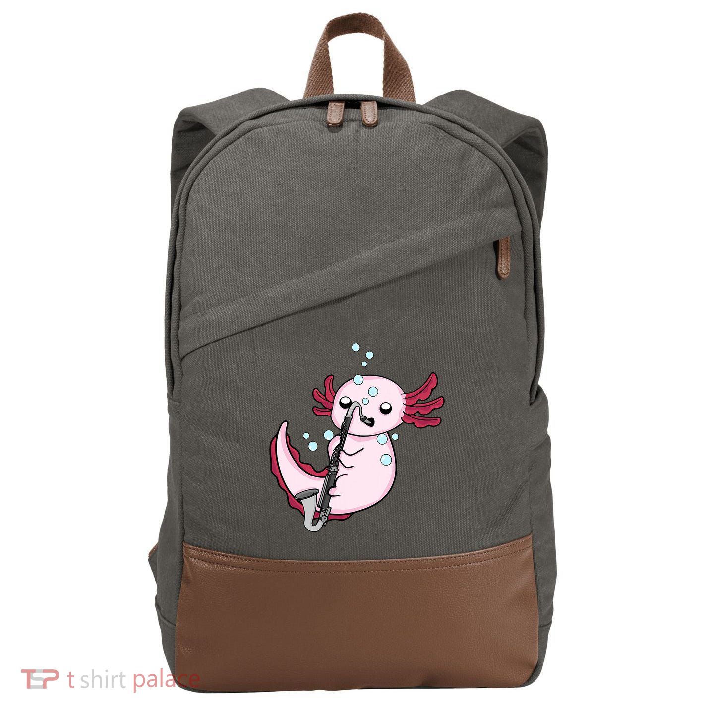 Bass Clarinet Player  Axolotl Music Lover Bass Clarinet Cotton Canvas Backpack