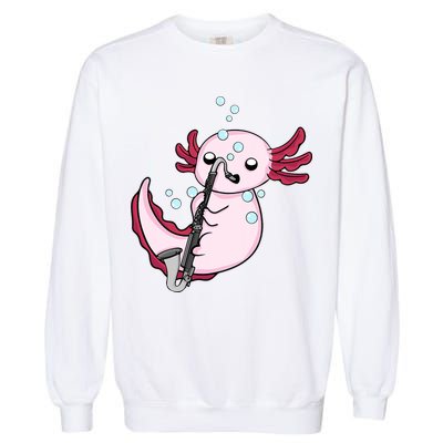 Bass Clarinet Player  Axolotl Music Lover Bass Clarinet Garment-Dyed Sweatshirt