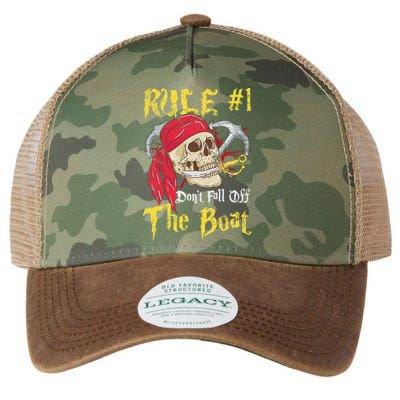 Boating Captain Pirates Funny Pirate Dont Fall Off The Boat Legacy Tie Dye Trucker Hat