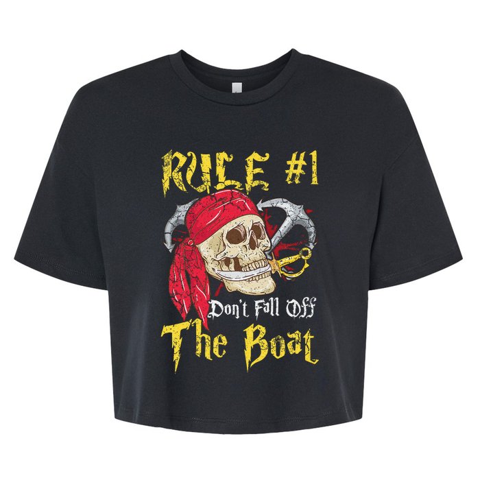 Boating Captain Pirates Funny Pirate Dont Fall Off The Boat Bella+Canvas Jersey Crop Tee