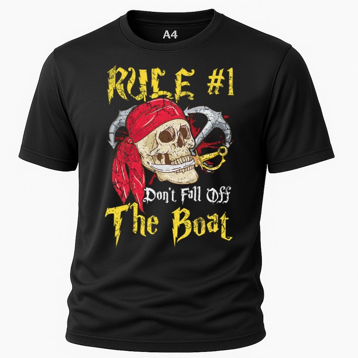 Boating Captain Pirates Funny Pirate Dont Fall Off The Boat Cooling Performance Crew T-Shirt