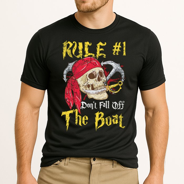 Boating Captain Pirates Funny Pirate Dont Fall Off The Boat Cooling Performance Crew T-Shirt