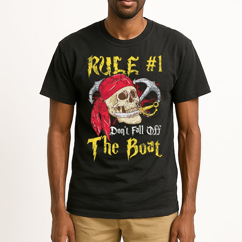 Boating Captain Pirates Funny Pirate Dont Fall Off The Boat Tall T-Shirt