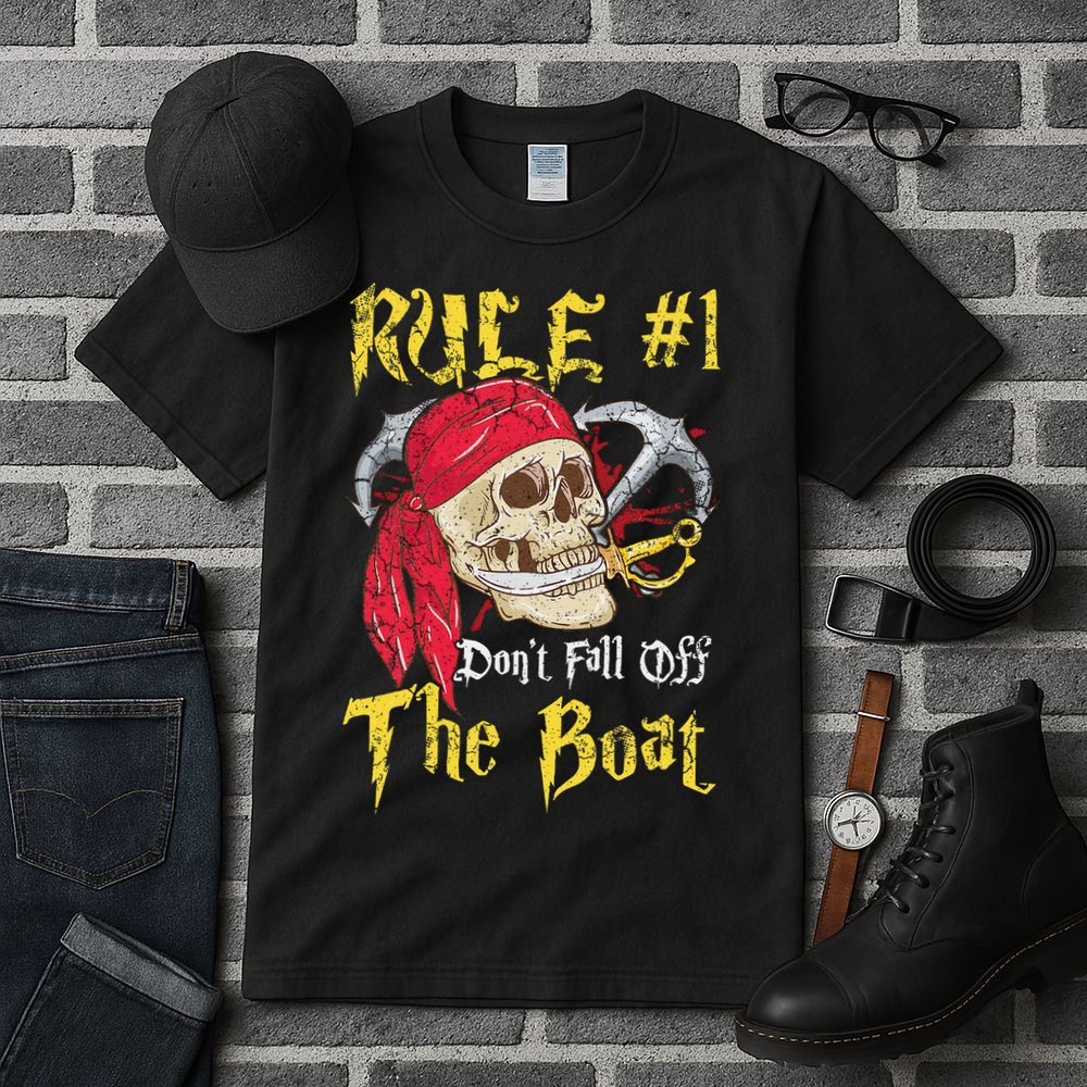 Boating Captain Pirates Funny Pirate Dont Fall Off The Boat Tall T-Shirt