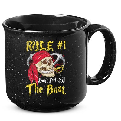 Boating Captain Pirates Funny Pirate Dont Fall Off The Boat 15oz Campfire Ceramic Mug