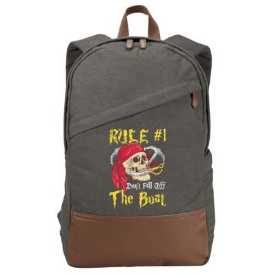 Boating Captain Pirates Funny Pirate Dont Fall Off The Boat Cotton Canvas Backpack