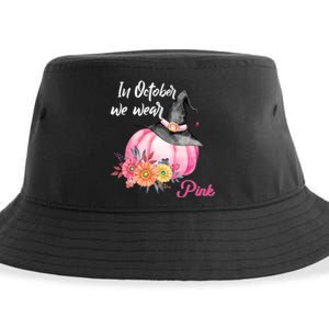 Breast Cancer Pumpkin Witch Sustainable Bucket Hat