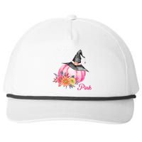 Breast Cancer Pumpkin Witch Snapback Five-Panel Rope Hat