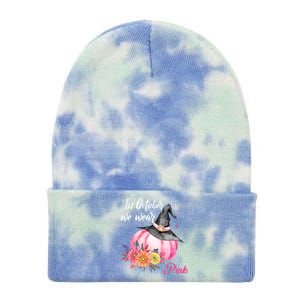 Breast Cancer Pumpkin Witch Tie Dye 12in Knit Beanie