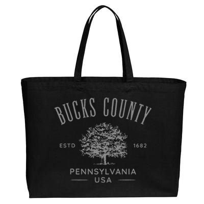 Bucks County Pa Vintage Design Souvenir Cotton Canvas Jumbo Tote