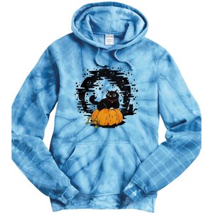 Boo Cat Pumpkin Halloween Theres Some Horrors In House Vibe Meaningful Gift Tie Dye Hoodie