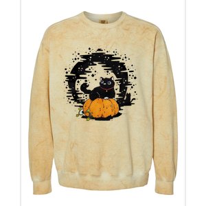 Boo Cat Pumpkin Halloween Theres Some Horrors In House Vibe Meaningful Gift Colorblast Crewneck Sweatshirt